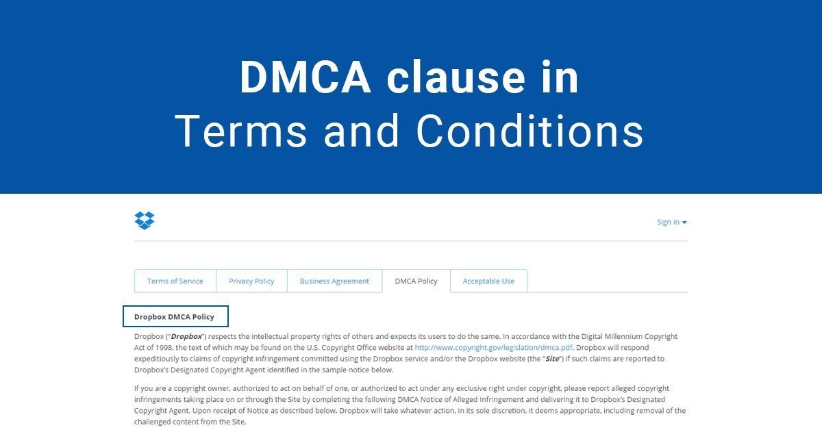 Dmca Clause In Terms And Conditions Termsfeed