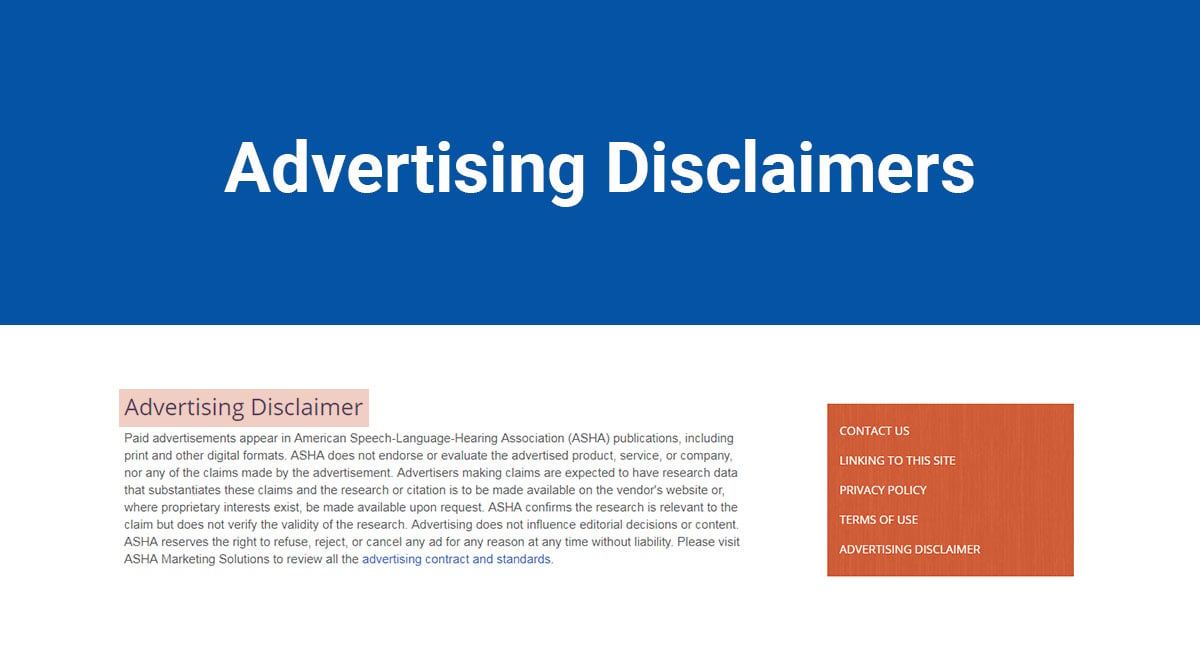Paid Advertisement Disclaimer Examples