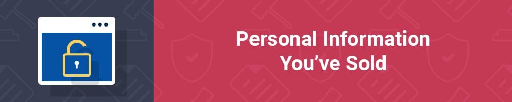 Personal Information You've Sold