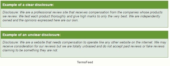 Example of Disclaimer from iPage