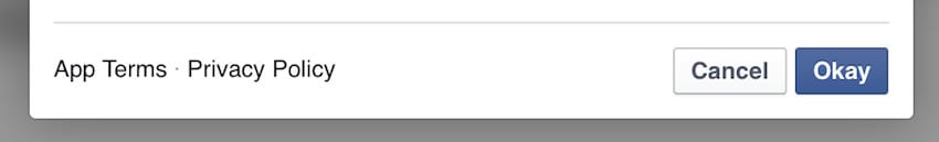 Facebook Login Dialog - Okay Button