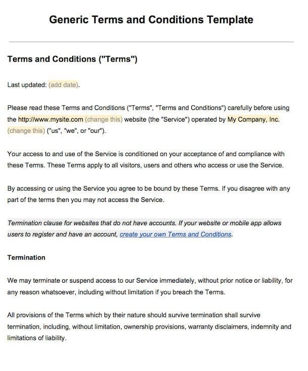 Sample Letter For Payment Terms And Conditions from www.termsfeed.com