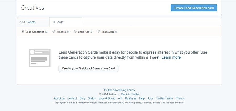 Step 2 to create Twitter Generation Card