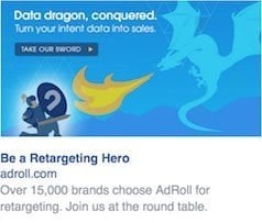The remarketing ad on Facebook by AdRoll