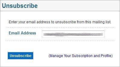 Unsubscribe mechanism by Benchmark