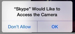 Camera Permission from Skype App