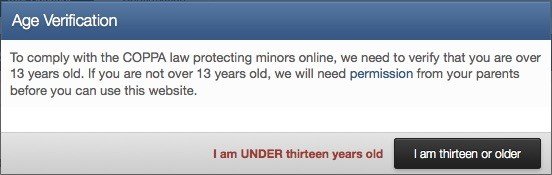 Age Verification for COPPA Method