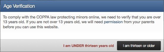 Age Verification for COPPA Method