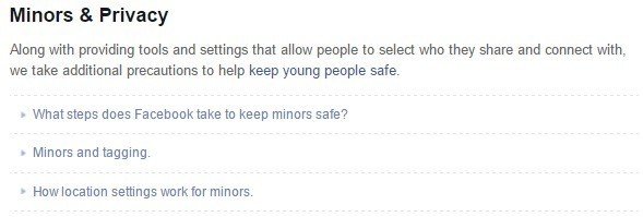 Facebook Minors Privacy Policy