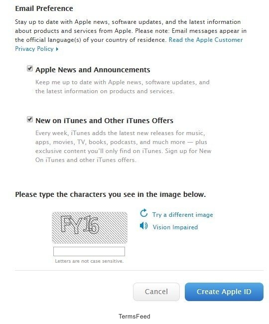 Apple: Email Preference Form