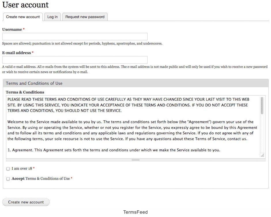 Drupal - Create An Account Form