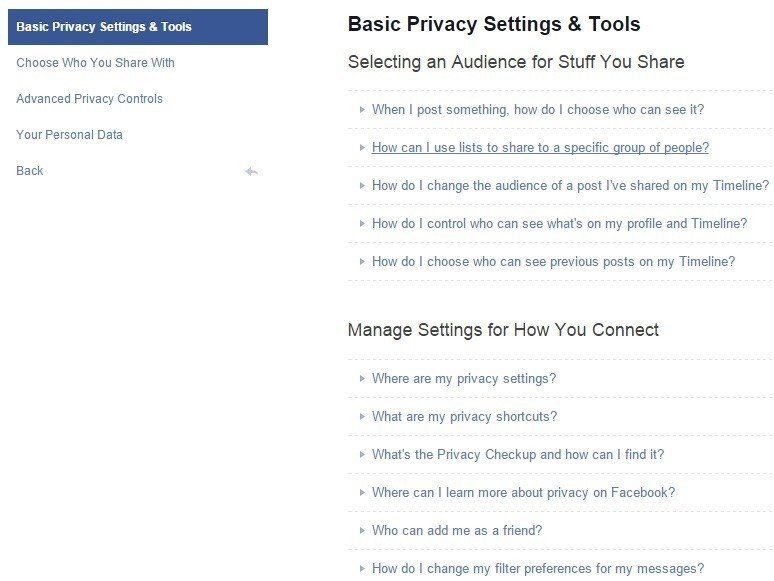 Facebook: Basic Privacy Settings and Tools