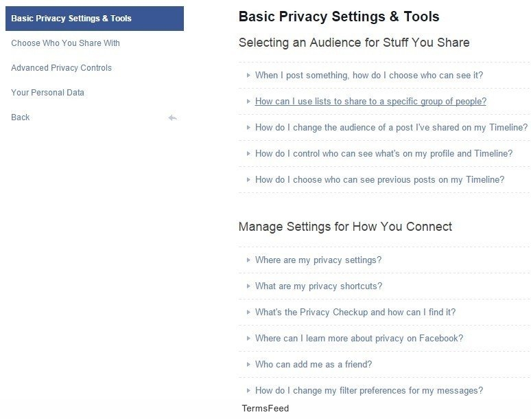 Facebook: Basic Privacy Settings and Tools