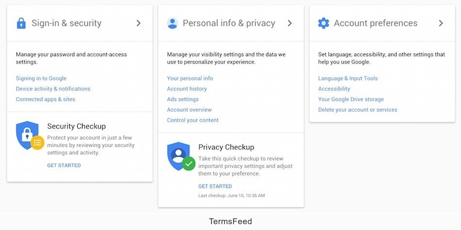 Overview of Google's Dashboard