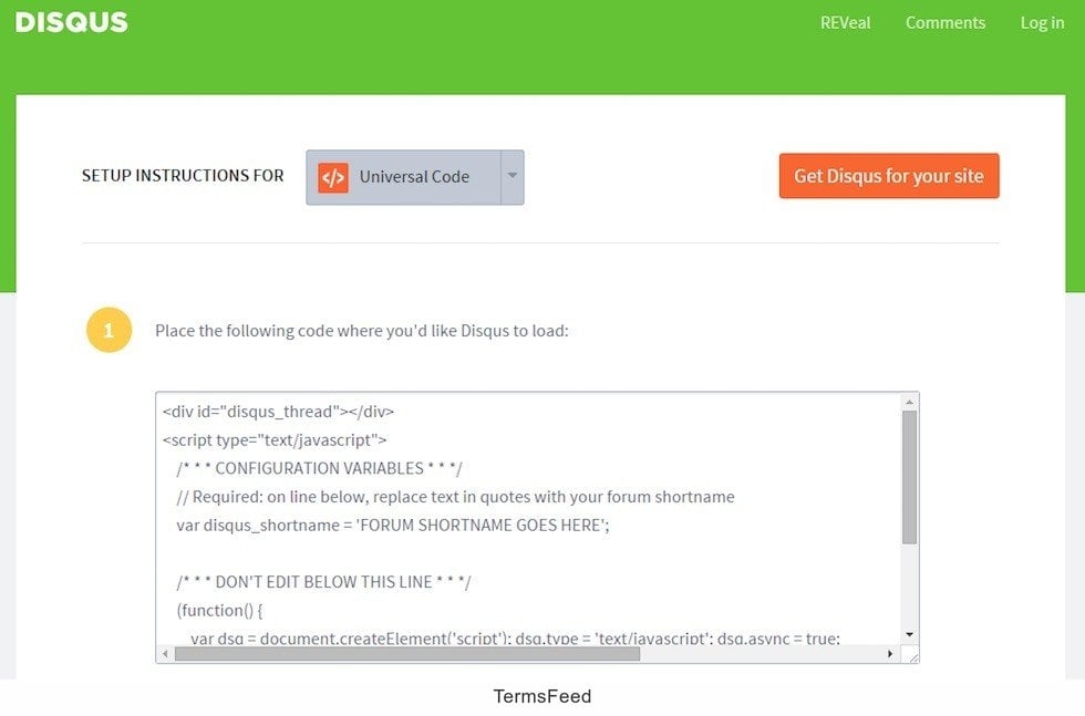 Disqus: Code to Embed Plugin