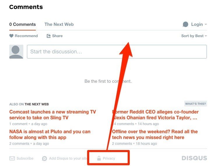Disqus on The Next Web Article