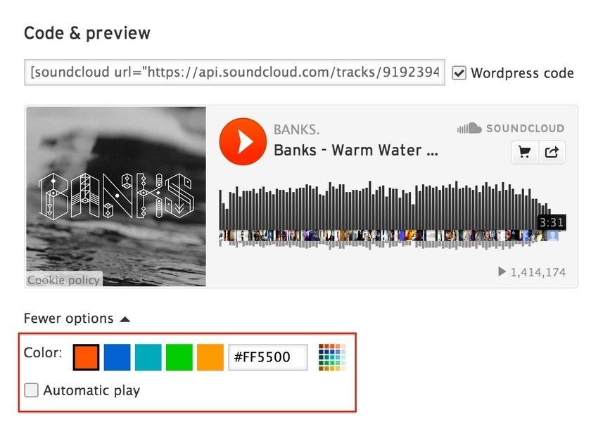 SoundCloud: Customize Embeddable Plugin