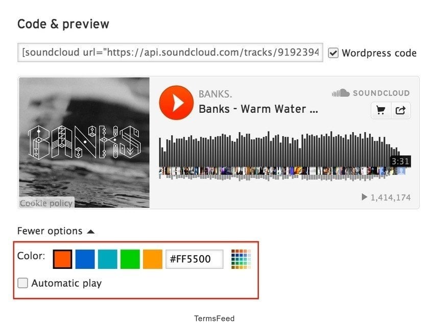 SoundCloud: Customize Embeddable Plugin