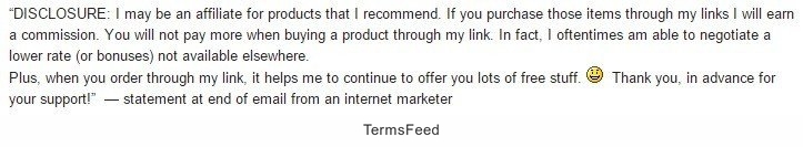 Example of Disclaimer #1"