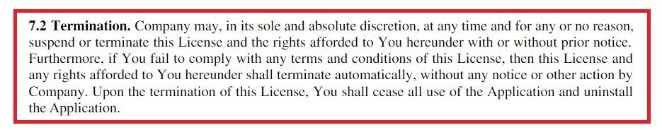 Example of Termination Clause