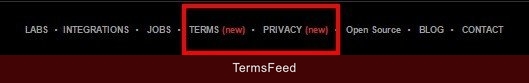 Crashlytics website footer to highlight (new) tag