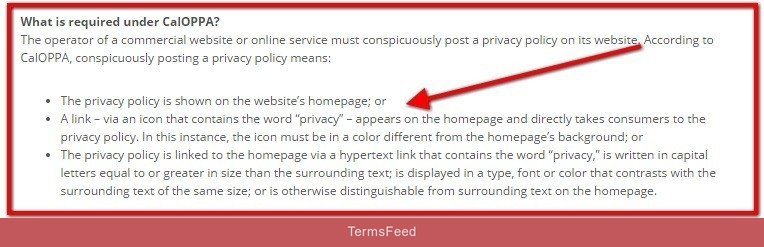 The FTC on requirements of CalOPPA