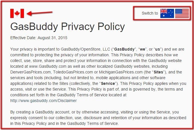 GasBuddy: Canada Privacy Policy Version