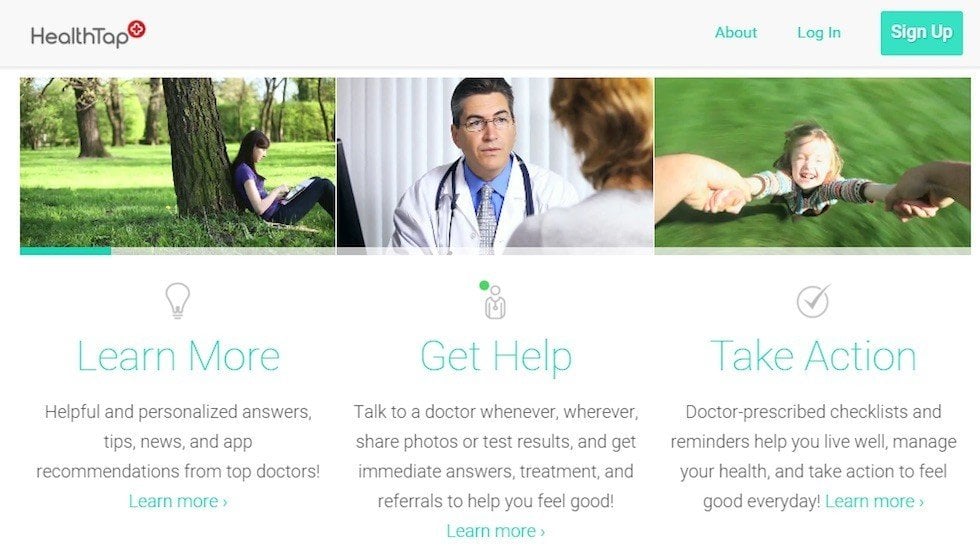 Screenshot from HealthTap website