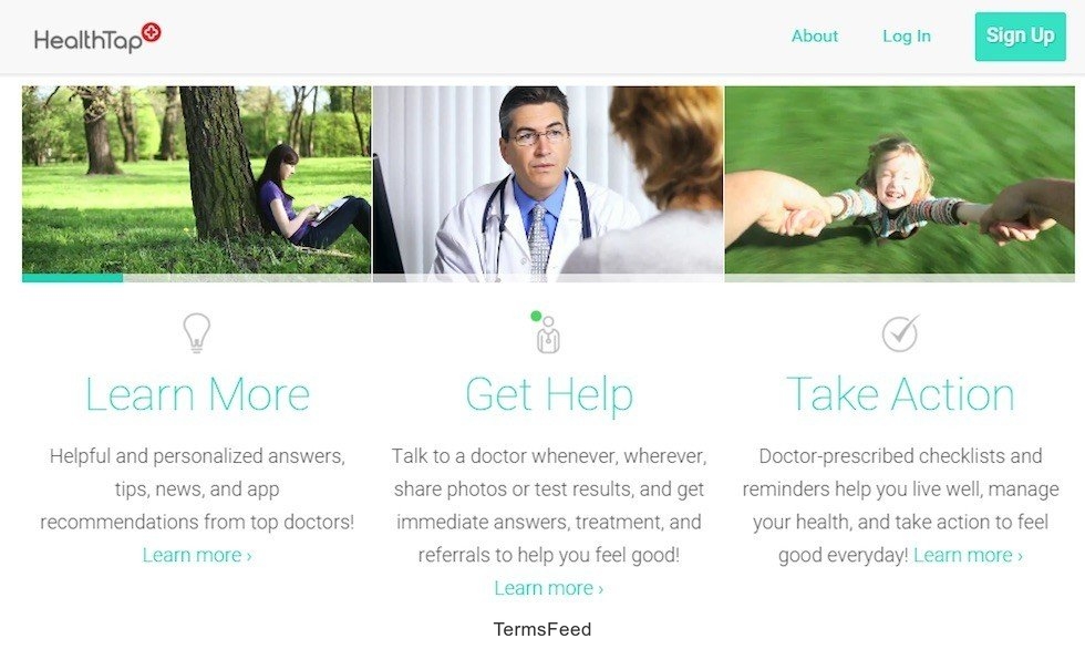 Screenshot from HealthTap website