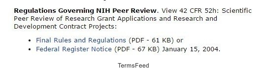 Links to PDF files for NIH Peer Review