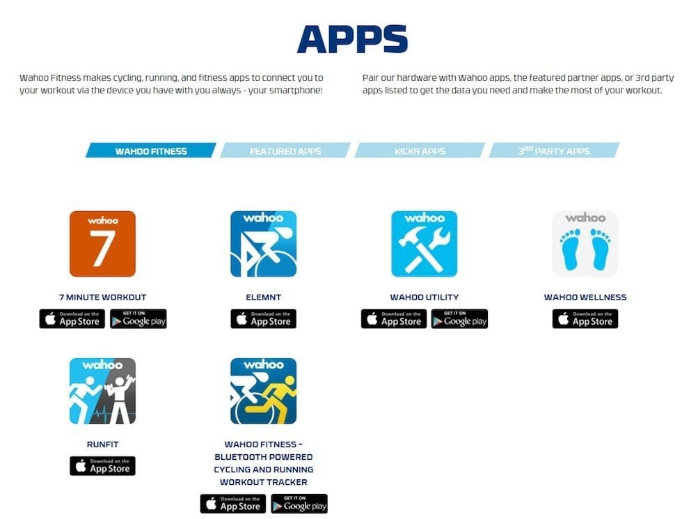 List apps developed by Wahoo Fitness
