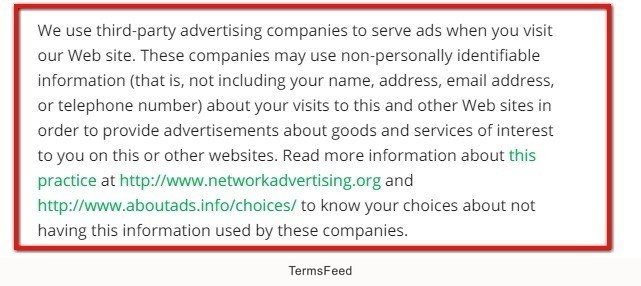 Third-party advertising in Privacy Policy of Girls Scouts USA
