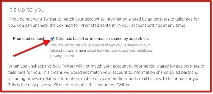 How to enable/disable Promoted Content on Twitter