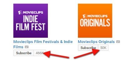 Subscribe to a Movieclips channel as a YouTube user