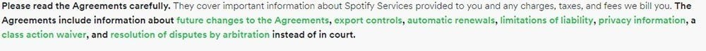 Spotify and all its links to important clauses