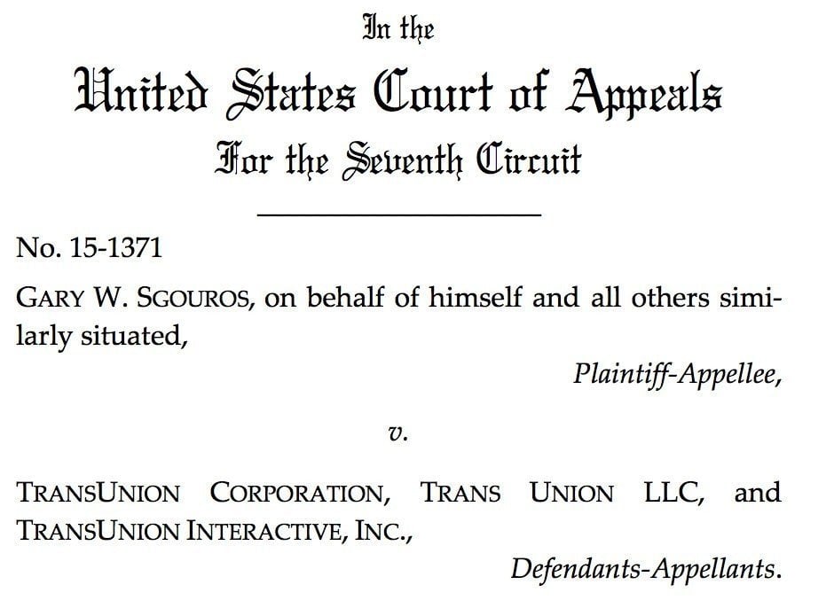 Screenshot from Sgouros v. TransUnion from United States Court of Appeals