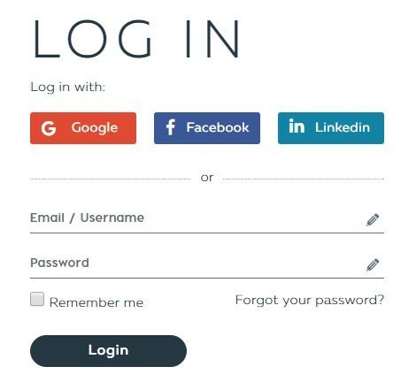 Powtoon: Screenshot of Log in page