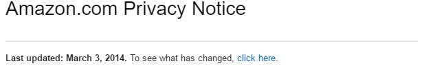 Amazon.com Privacy Notice: Last update date