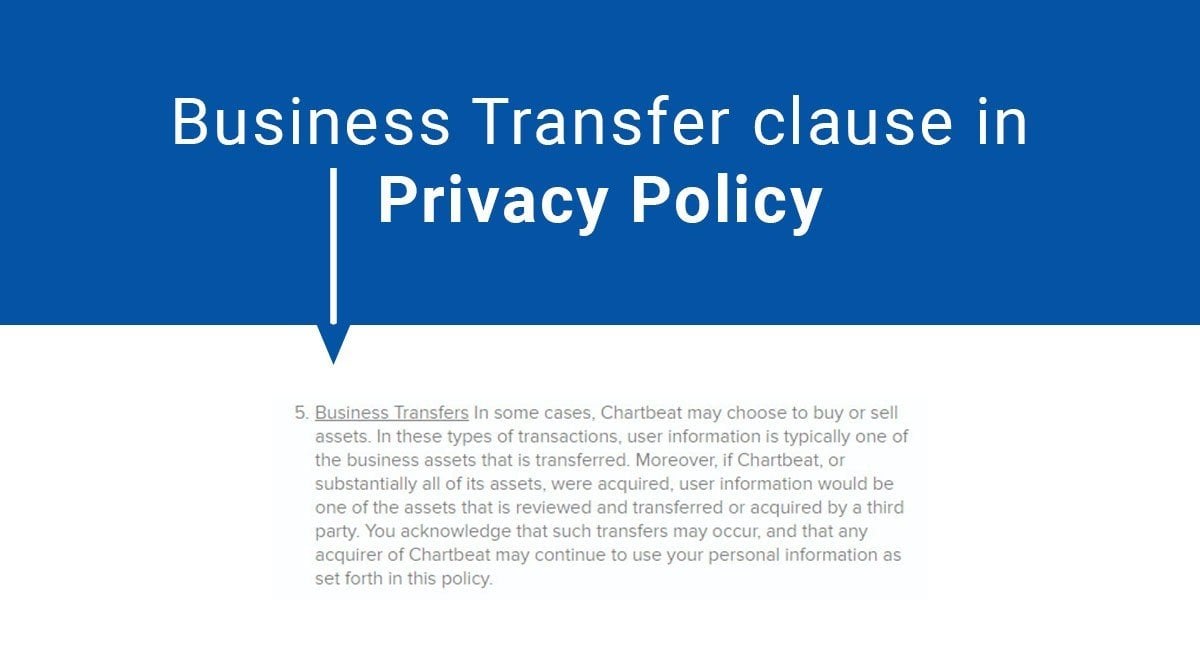 Business Transfer Clause in Privacy Policy