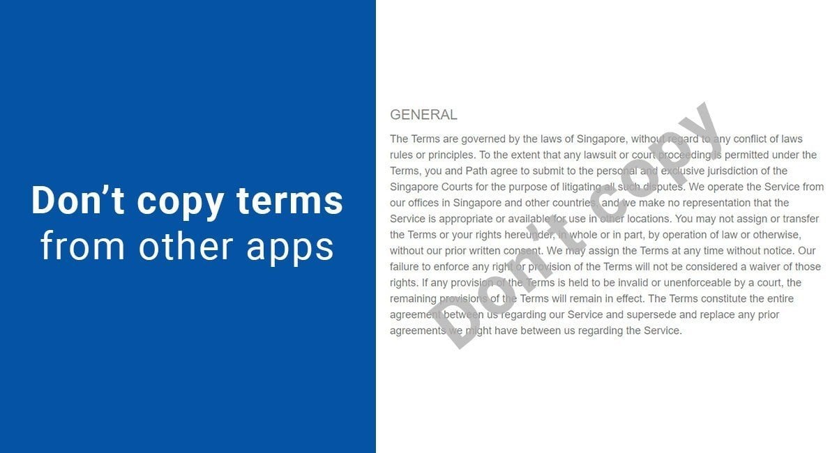 Image for: Don't Copy Terms From Other Apps