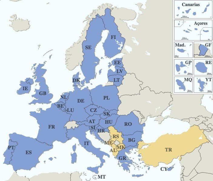 Map of States of EU