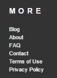 Example of website footer with links to legal pages