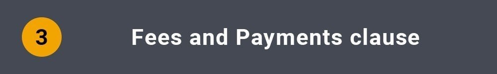 Fees and Payments clause