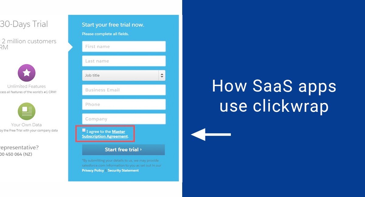 How SaaS apps use clickwrap