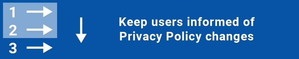 Keep users informed of Privacy Policy changes