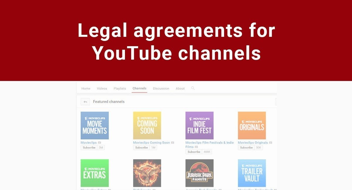 Legal Agreements for YouTube channels