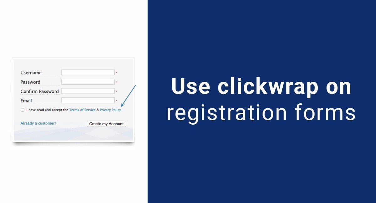 Use Clickwrap on Registration Forms