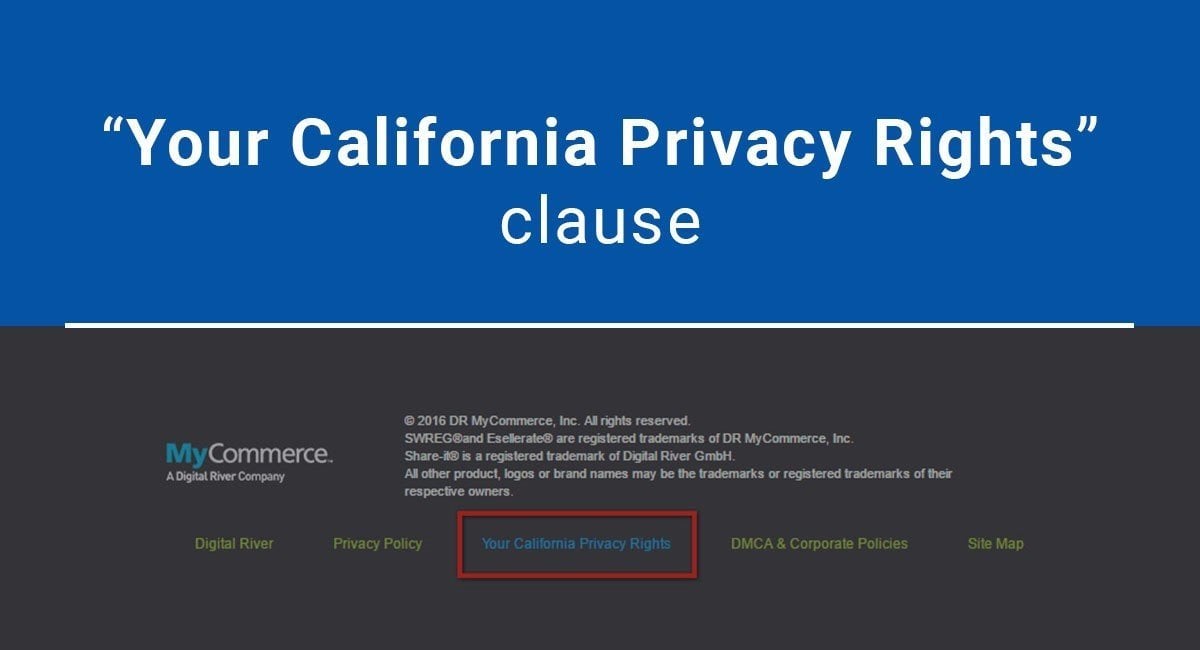 The "Your California Privacy Rights" clause