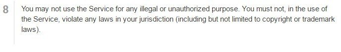 GitHub Terms of Service: Reference to DMCA