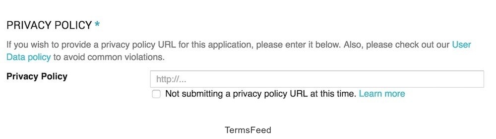 Google Developer Console: Privacy Policy URL